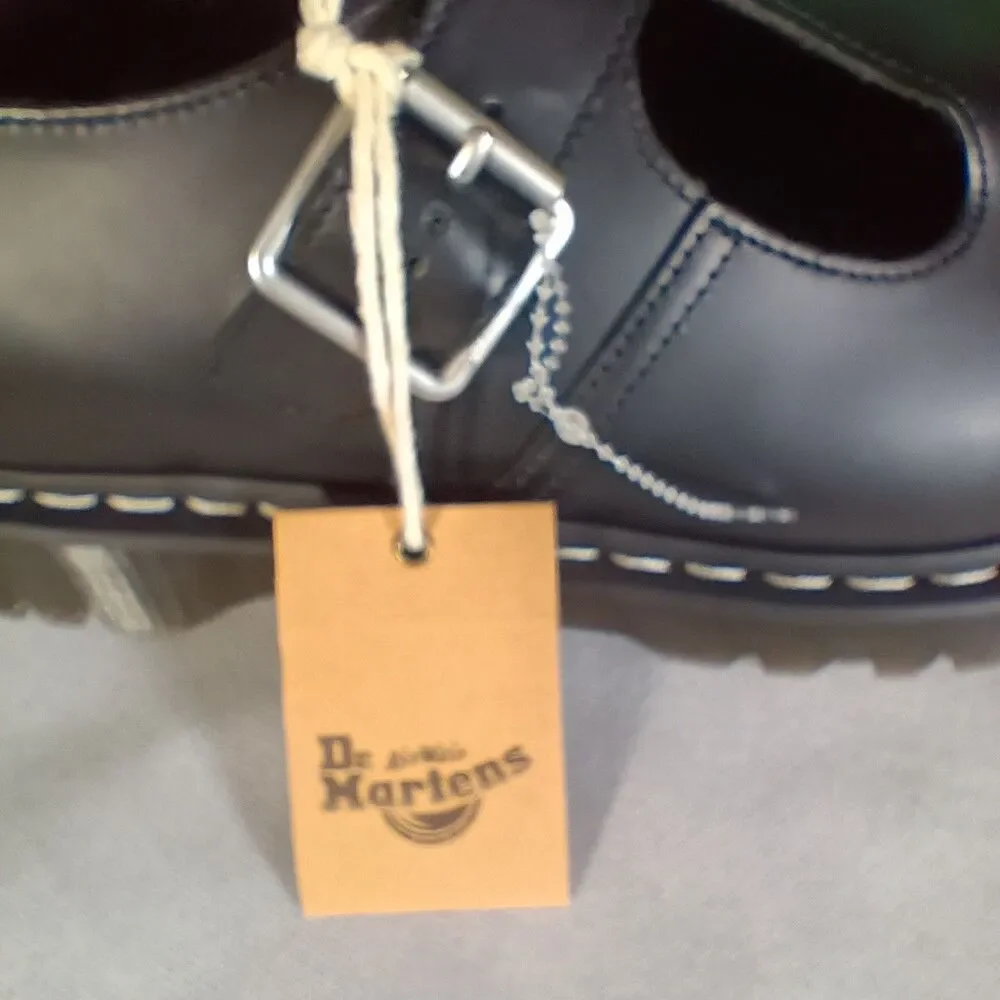 Dr. Martens Polley Bex Smooth Leather Mary Jane Shoes Black Mens 14